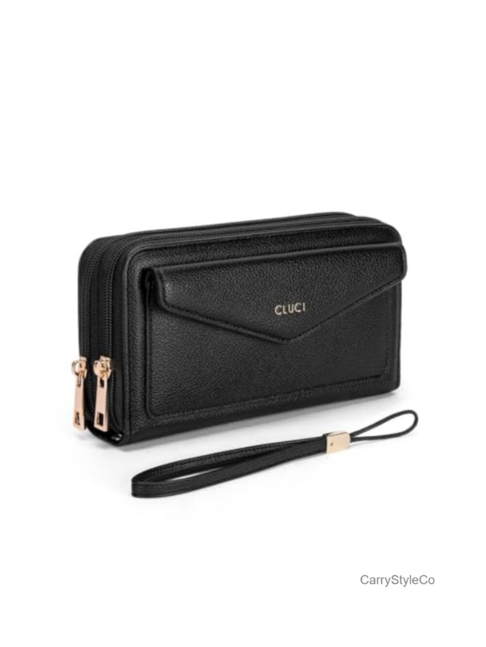 RFID Blocking Vegan Leather Wristlet Wallet Large Capacity